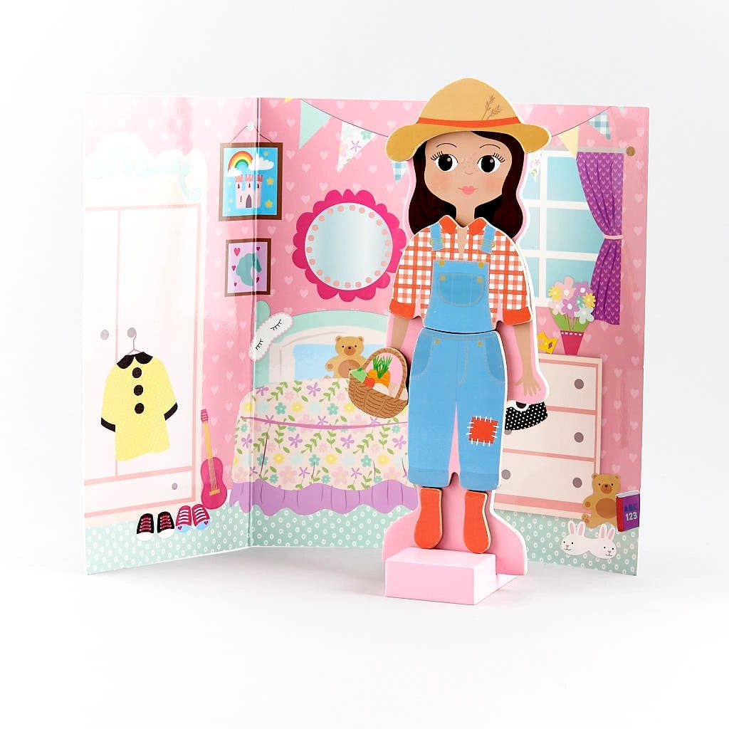 Wooden Magnetic Dress Up Doll - Sofia Floss and Rock Lil Tulips