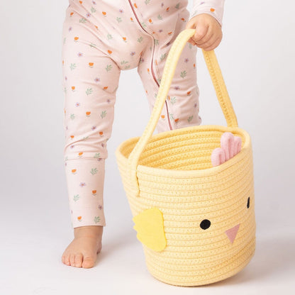 Yellow Chick Rope Easter Basket Emerson and Friends Baskets Lil Tulips