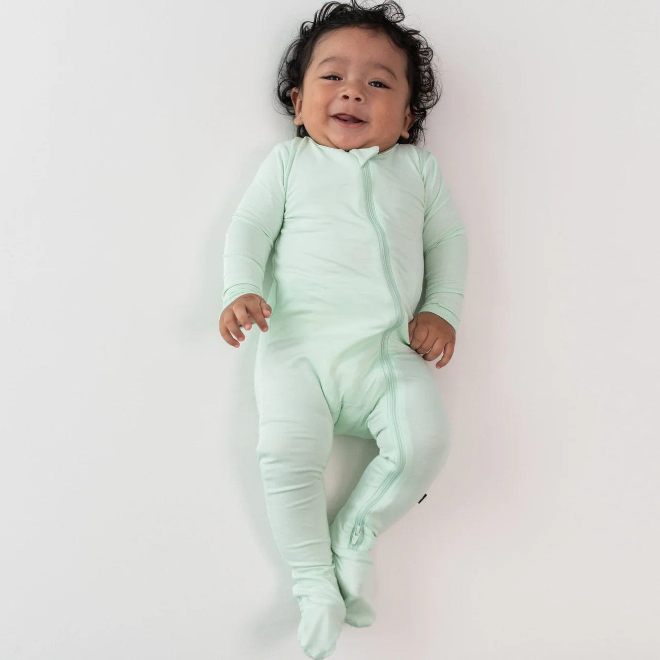 Zippered Footie in Mint Kyte Baby Lil Tulips