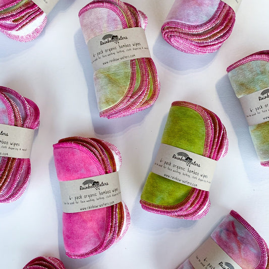 Strawberry Kiwi Smoothie 6-pack Tie Dye Organic Wipes