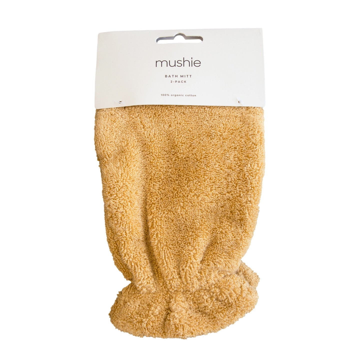 Organic Cotton Bath Mitt 2-Pack (Fall Yellow)