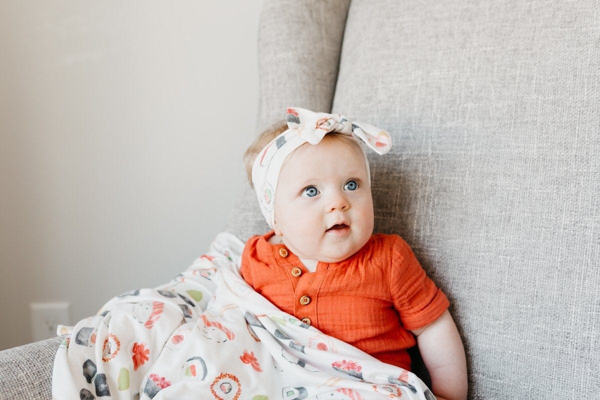 Baja Knit Headband Bow Copper Pearl Lil Tulips