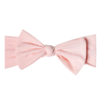 Blush Knit Headband Bow Copper Pearl Lil Tulips