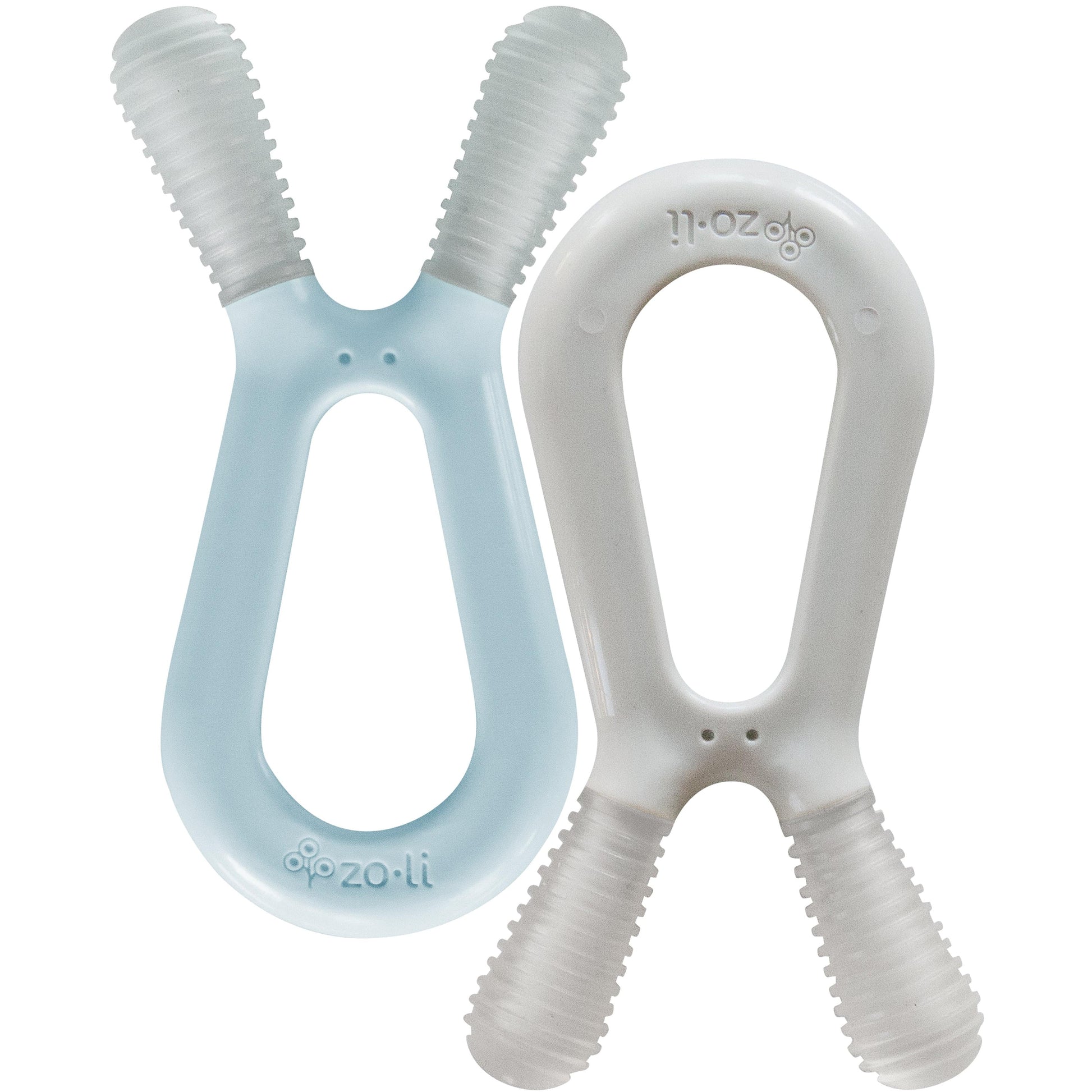 Bunny Teether - Mist Blue + Ash Grey ZoLi ZoLi Lil Tulips