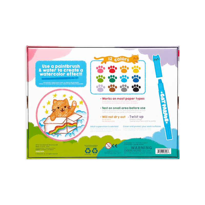 Cat Parade Gel Crayons - Set of 12 OOLY Lil Tulips