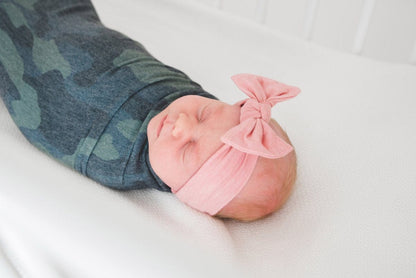 Darling Knit Headband Bow Copper Pearl Lil Tulips