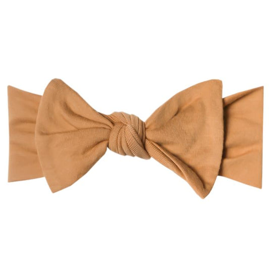 Dune Knit Headband Bow Copper Pearl Lil Tulips