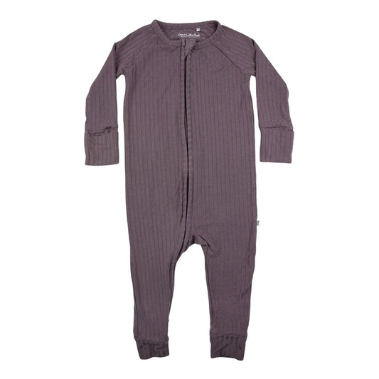 Eggplant Ribbed Zip Romper Brave Little Ones Lil Tulips