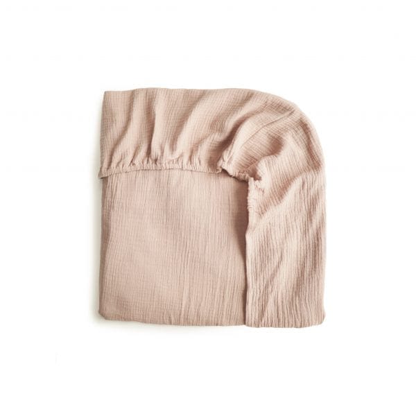 Extra Soft Muslin Crib Sheet (Blush) Mushie Lil Tulips