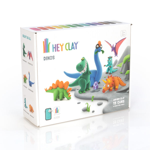 Dinosaur Theme Air Dry Modeling Clay Kit for Kids (3 Cups Set) 