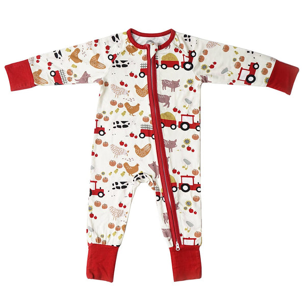 Emerson & Friends Farm Friends Bamboo Baby Convertible Footie Pajama 6-12m