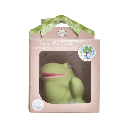 Gemba the Frog Natural Rubber Teether, Rattle & Bath Toy Tikiri Toys Lil Tulips