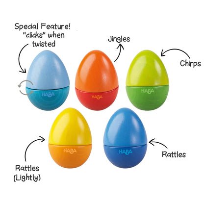 Set of 5 Wooden Musical Eggs