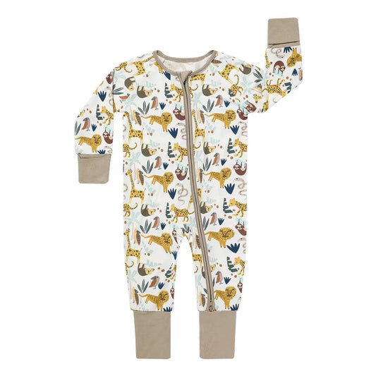 Jungle Friends Bamboo Convertible Romper Sleeper Pajamas Emerson and Friends Baby & Toddler Clothing Lil Tulips