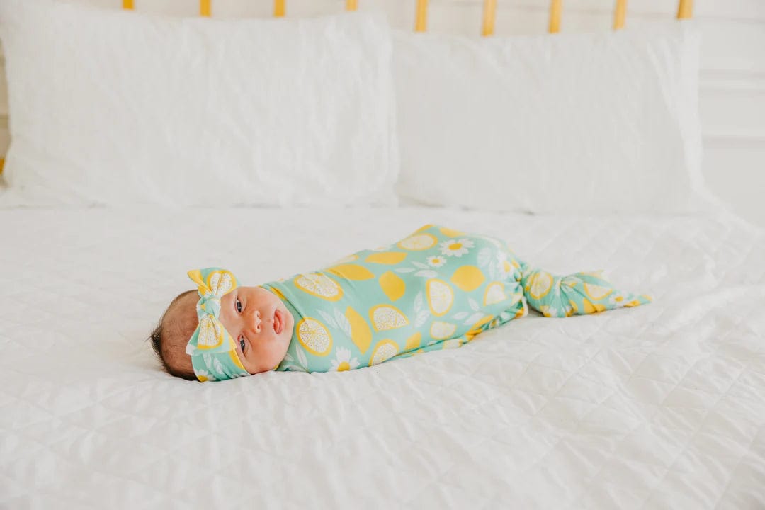 Lemon Knit Swaddle Blanket Copper Pearl Lil Tulips