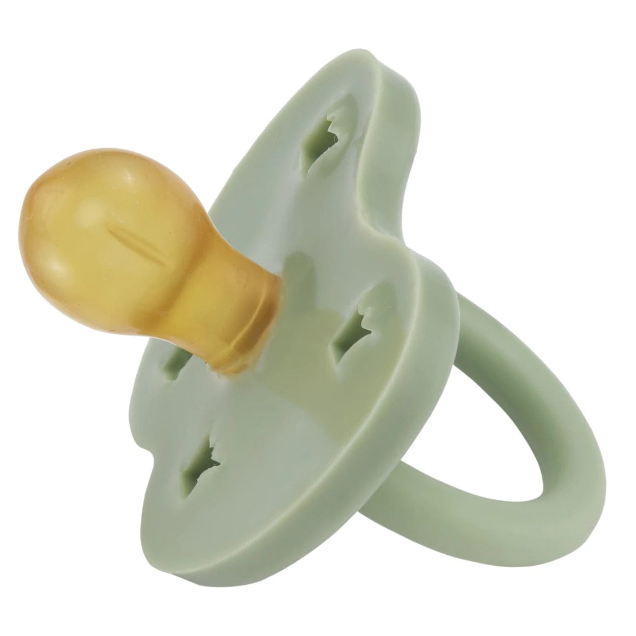 Moss Green Single Pack Round Pacifier Hevea Hevea Lil Tulips