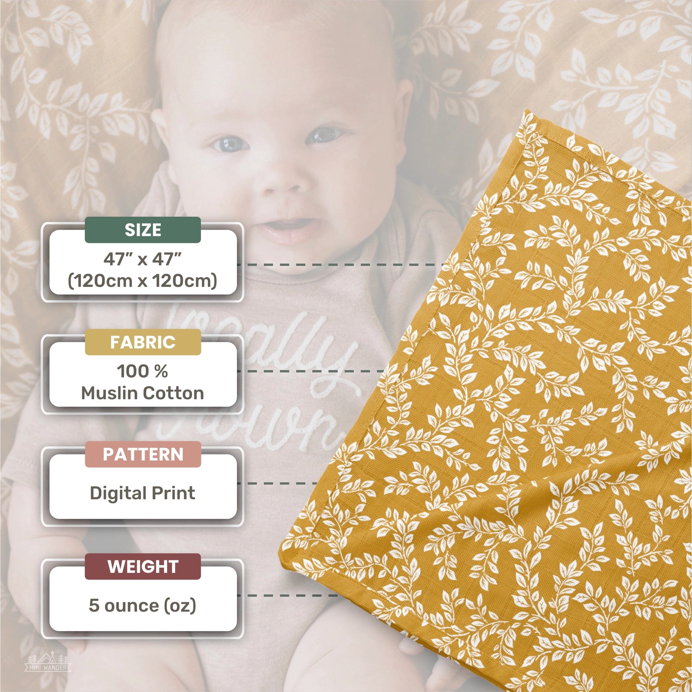 Mustard discount swaddle blanket