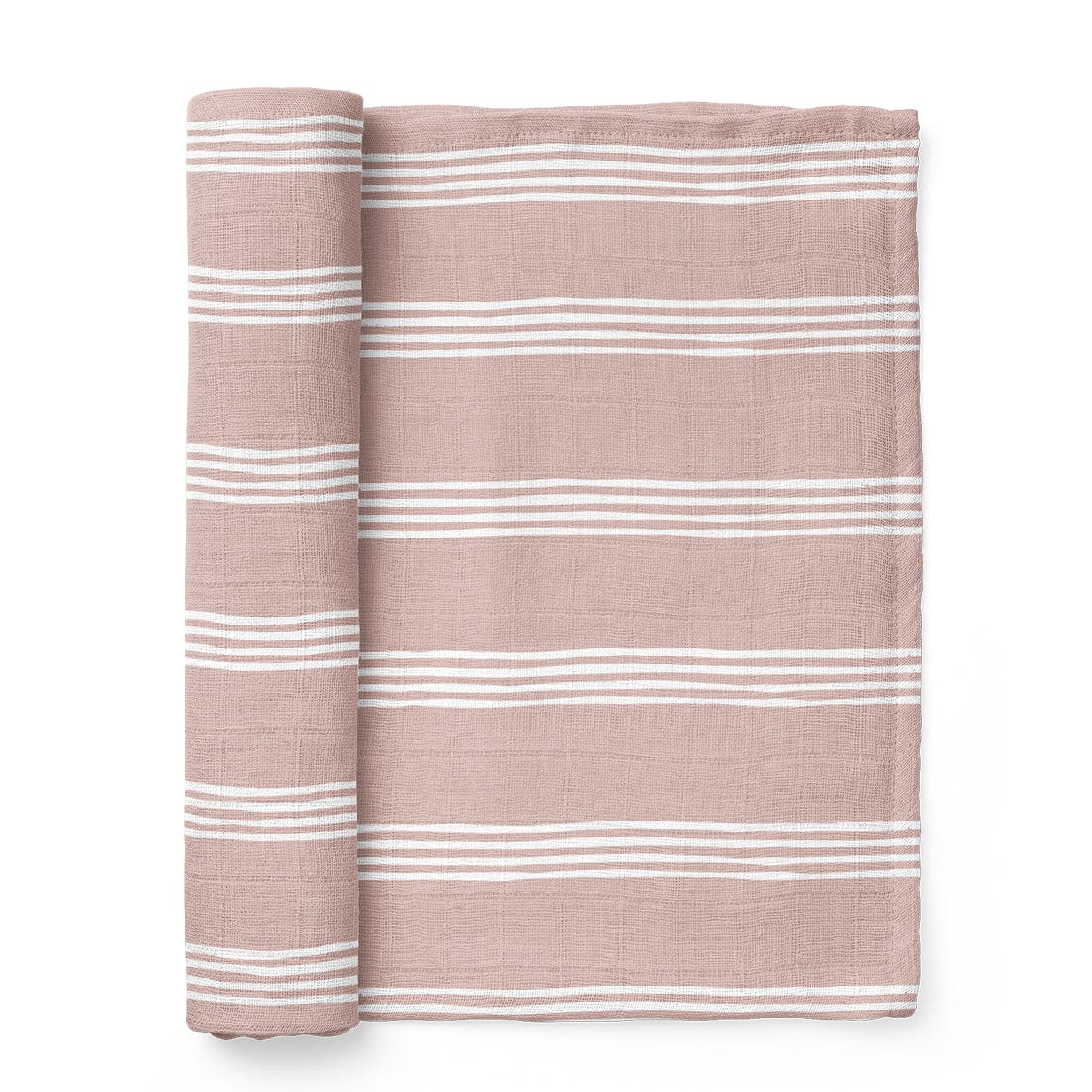 Muslin Swaddle Baby Blanket – Stripe Smoke Rose Mini Wander Lil Tulips