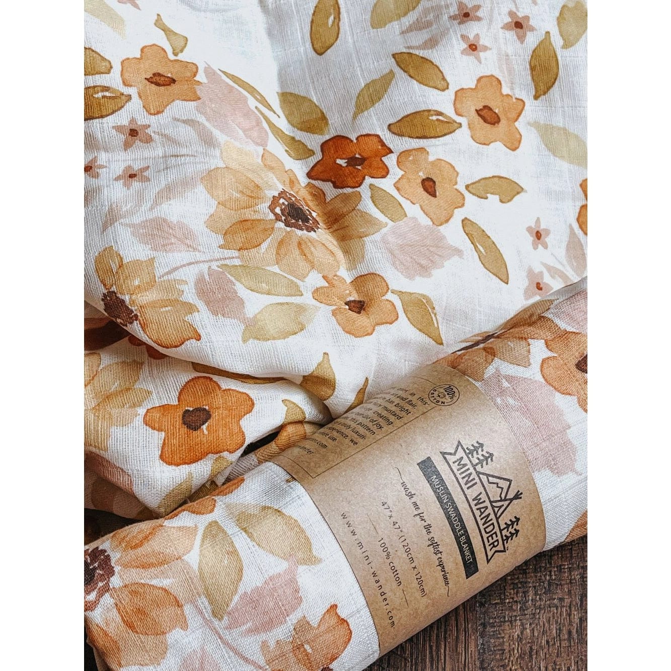 Muslin Swaddle Baby Blanket – Sunflower Mini Wander Lil Tulips