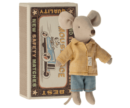 NEW Big Brother Mouse in Matchbox Maileg Lil Tulips