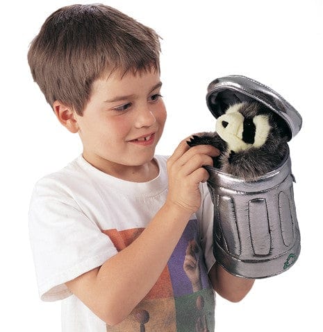 Raccoon in Garbage Can Puppet Folkmanis Puppets Folkmanis Puppets Lil Tulips