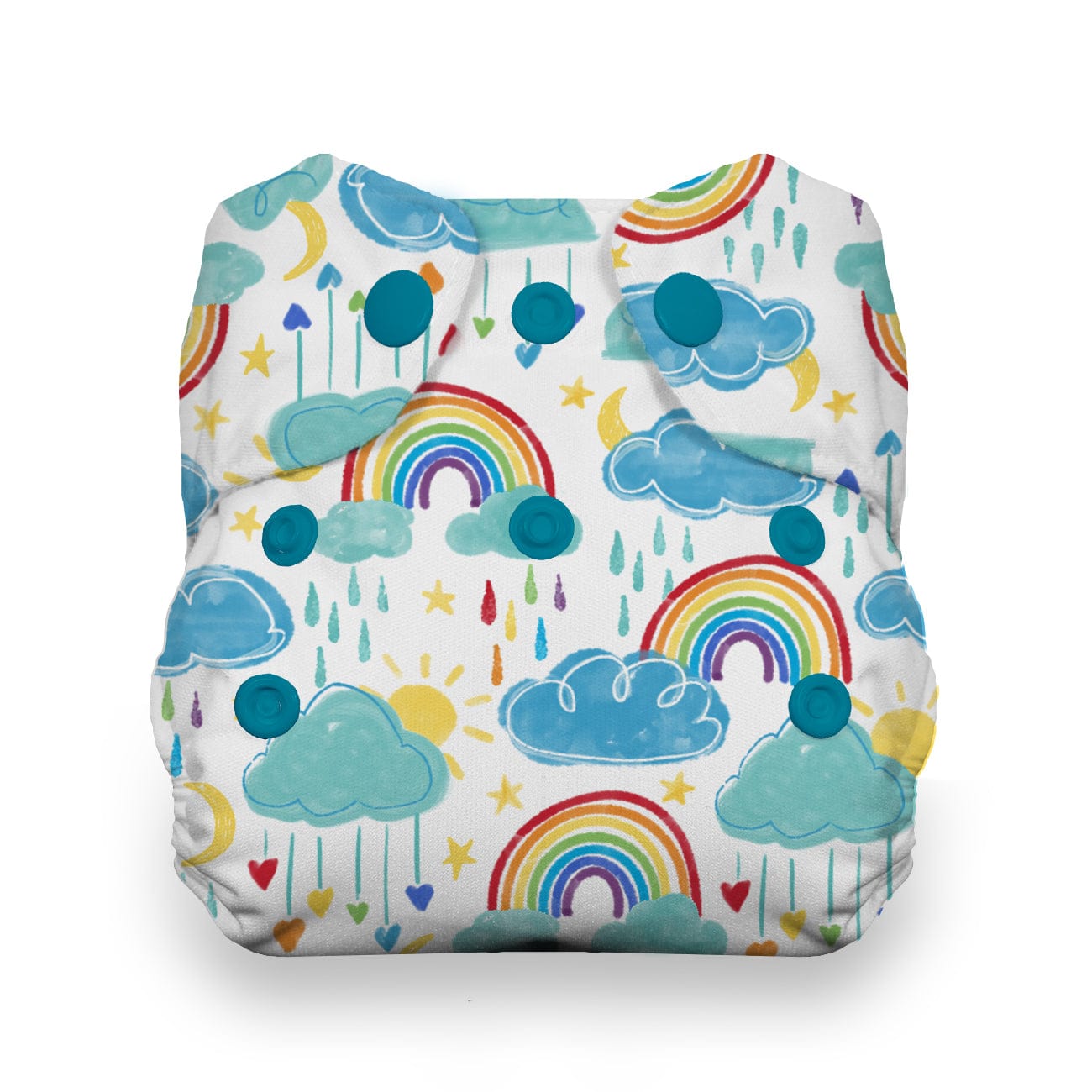 Rainbow Newborn Natural AIO Diaper Thirsties Lil Tulips