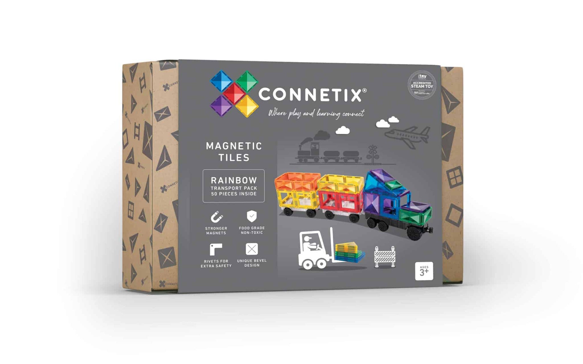 Rainbow Transport Pack 50 pc Connetix Lil Tulips