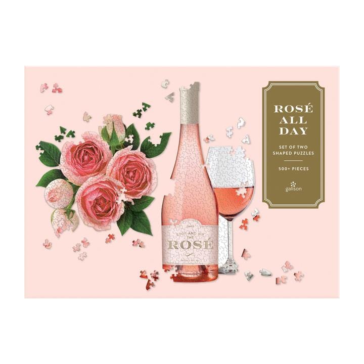 Rosé All Day Shaped 500 Piece Puzzle Chronicle Books Final Sale Lil Tulips