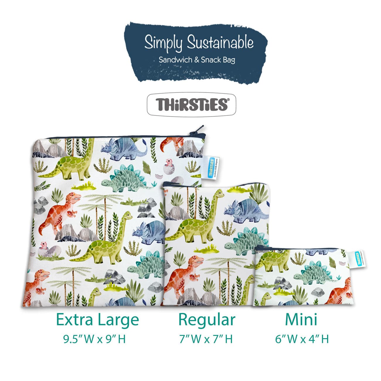 Sandwich & Snack Bag - Dino-Rawr Thirsties Lil Tulips