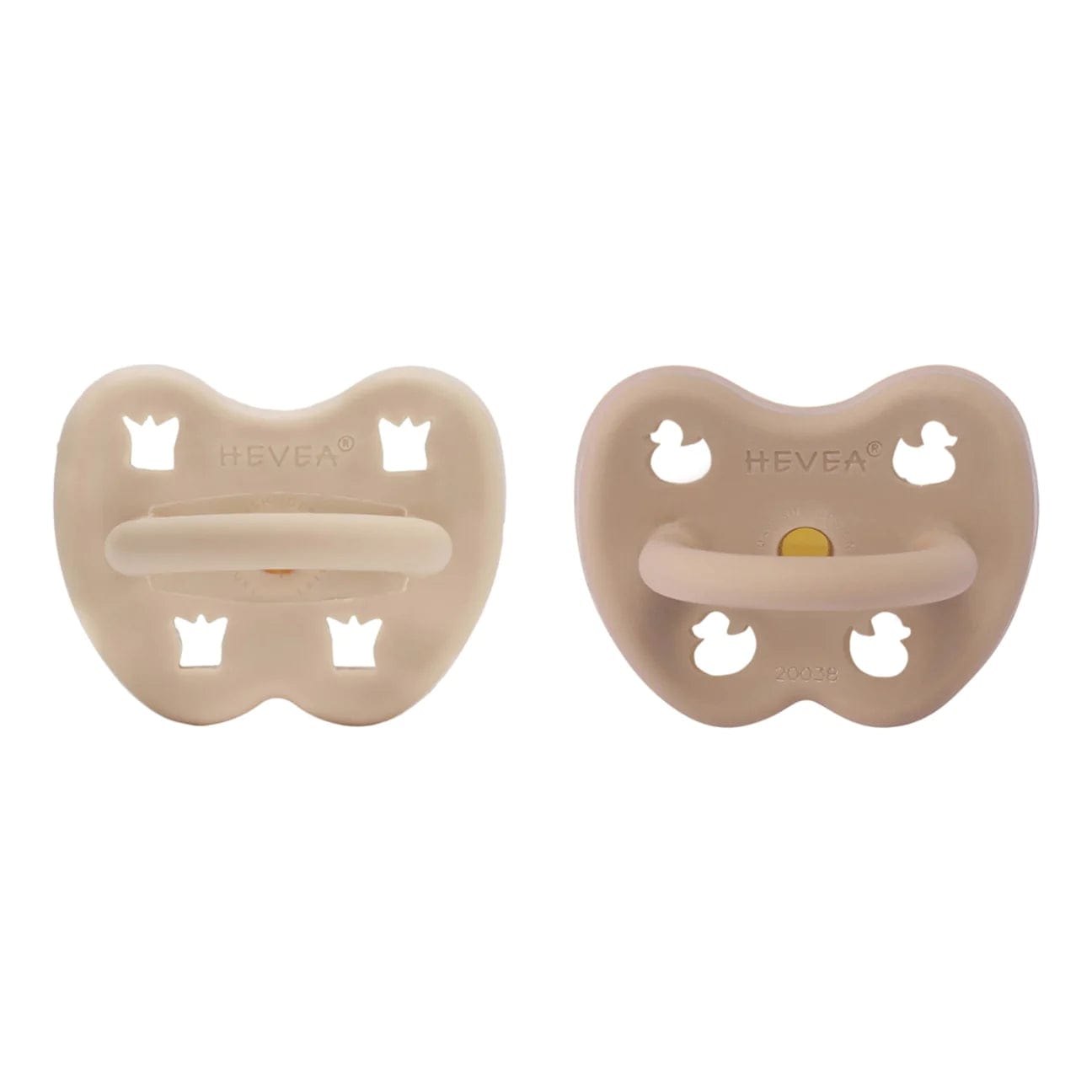 Sandy Nude & Tan Beige Round Pacifier 2 Pack (3-36 Months) Hevea Hevea Lil Tulips