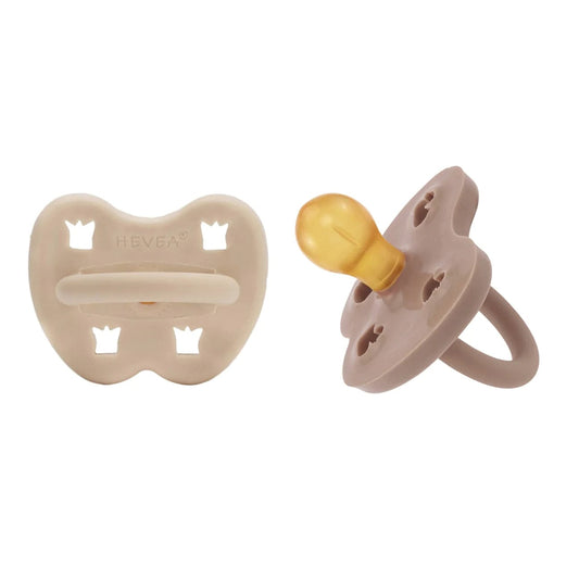 Sandy Nude & Tan Beige Round Pacifier 2 Pack (3-36 Months) Hevea Hevea Lil Tulips