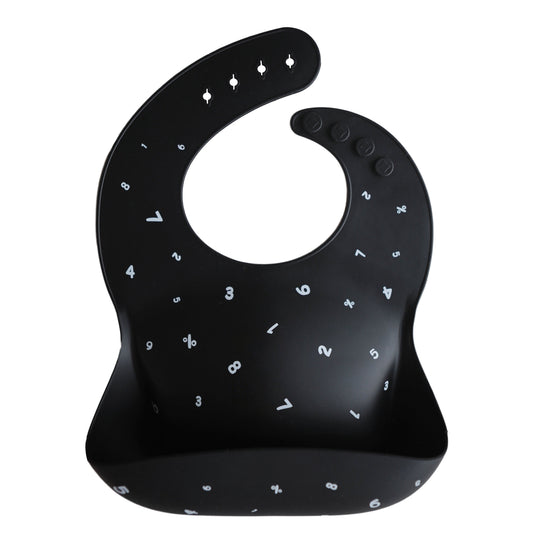 Silicone Baby Bib (Numbers Black) Mushie Lil Tulips