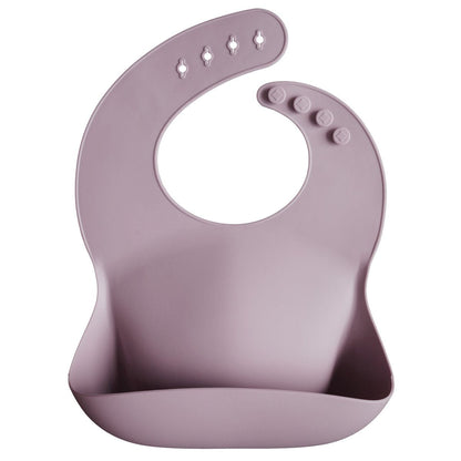 Silicone Baby Bib (Pale Mauve) Mushie Lil Tulips