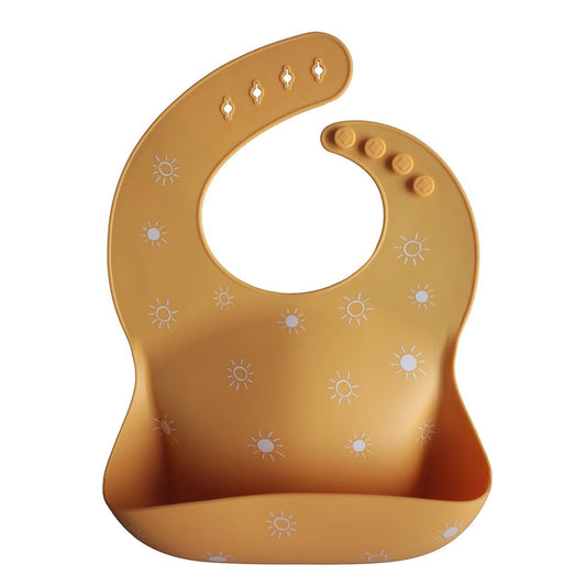 Silicone Baby Bib (Sun Orange) Mushie Lil Tulips