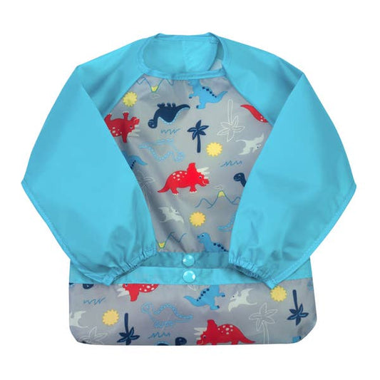 Snap + Go® Easy-wear Long Sleeve Bib Aqua Dinosaur Green Sprouts Lil Tulips