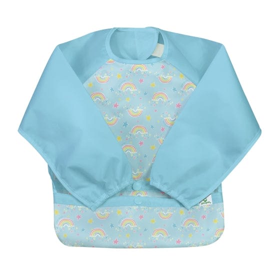 Snap + Go® Easy-wear Long Sleeve Bib Aqua Rainbows Green Sprouts Lil Tulips