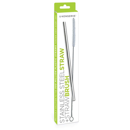 Stainless Steel Straw + Straw Brush U Konserve Lil Tulips