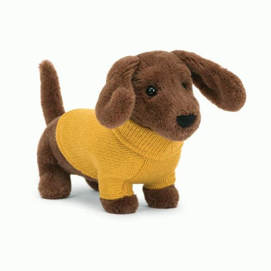 Sweater Sausage Dog Yellow JellyCat Stuffed Animals Lil Tulips