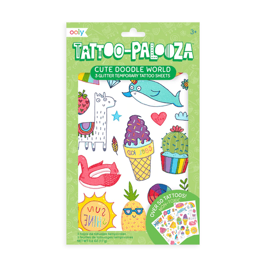 Tattoo Palooza Temporary Tattoos: Cute Doodle World OOLY Lil Tulips