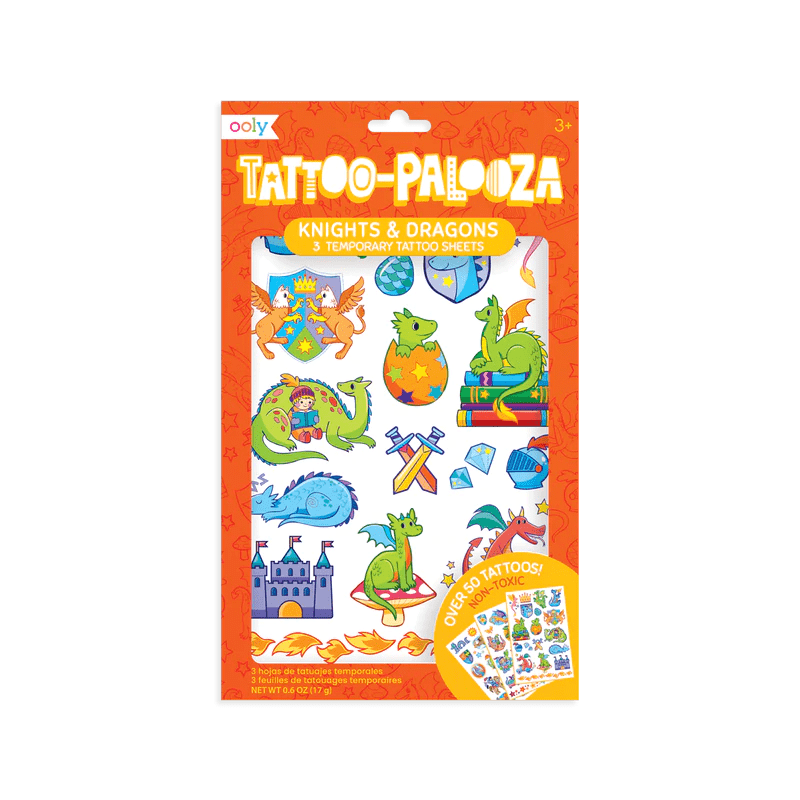 Tattoo Palooza Temporary Tattoos: Knights and Dragons OOLY Lil Tulips