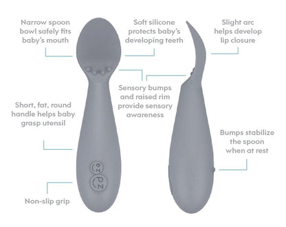 Tiny Spoon in Gray Twin-Pack Ezpz Lil Tulips