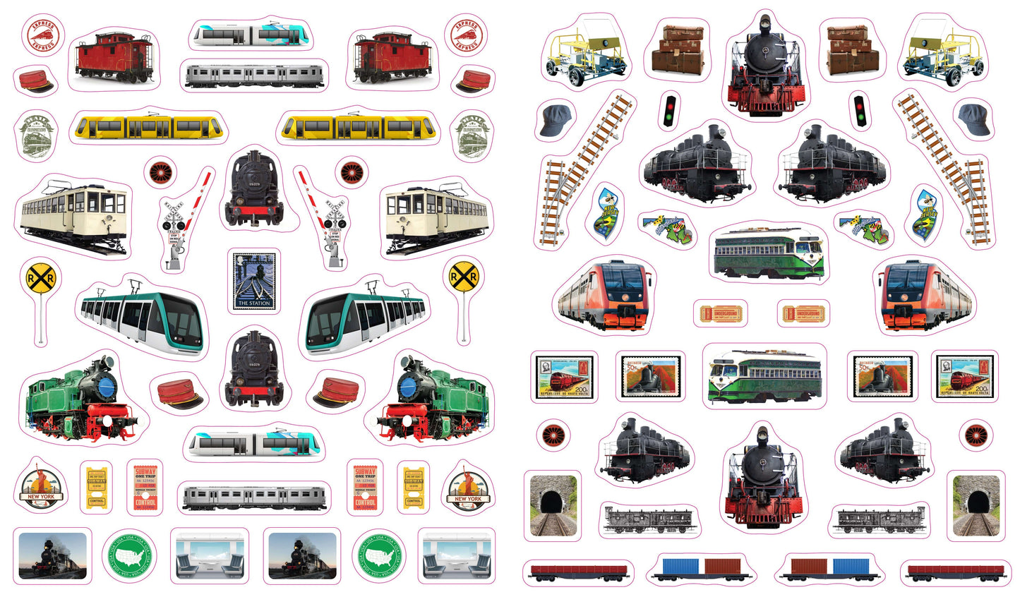 Trains Eyelike Reusable Stickers Workman Publishing Lil Tulips