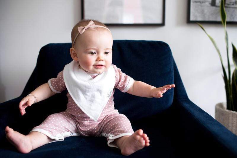 White Bandana Bibs Copper Pearl Lil Tulips