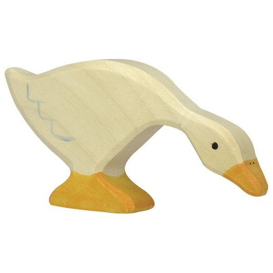 Wooden Goose FEEDING Holztiger Lil Tulips