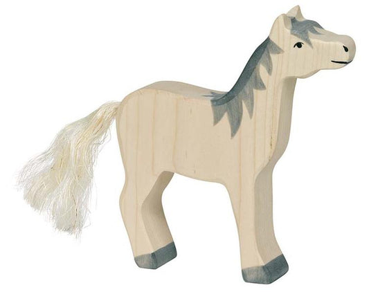 Wooden Horse Raised Grey Mane Holztiger Lil Tulips