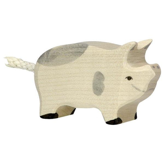 Wooden Piglet Dappled Holztiger Lil Tulips