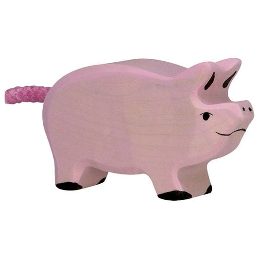 Wooden Piglet Small Holztiger Lil Tulips