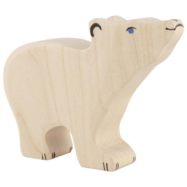 Wooden Polar Bear Small Head Raised Holztiger Lil Tulips