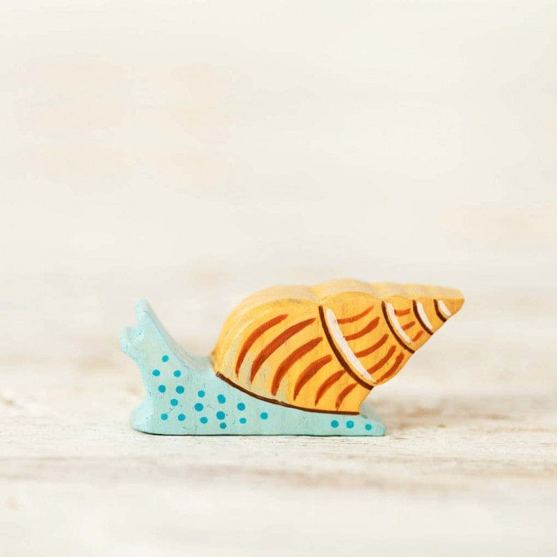 Wooden Sea Snail Toy Wooden Caterpillar Lil Tulips