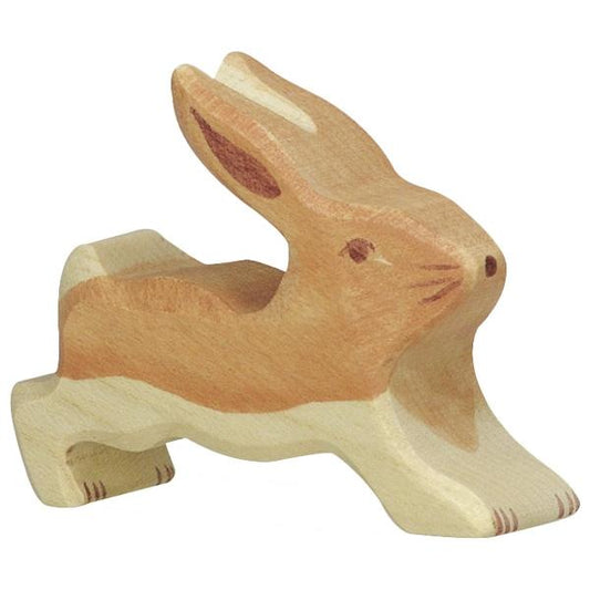 Wooden Small Hare Running Holztiger Lil Tulips